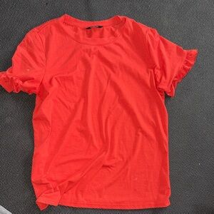 Fashion Nova Vibrant Red Short Sleeve Top